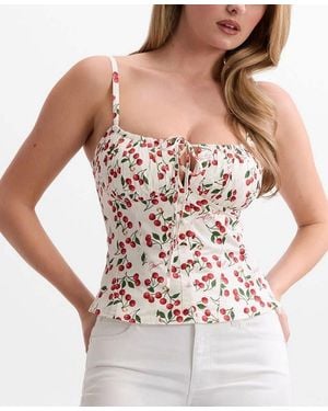 Guess Marilyn Sweetheart Neck Bustier Top - White