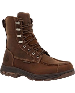 Georgia Boot Athens Superlyte 8 Inch Waterproof Side-zip Moc Toe Work Boot - Brown