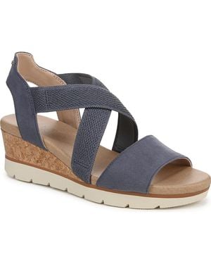 Dr. Scholls Just Cute Strappy Wedge Sandals - Blue