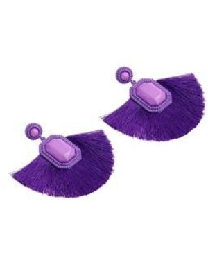 SOH Tassel Drop Earrings - Purple