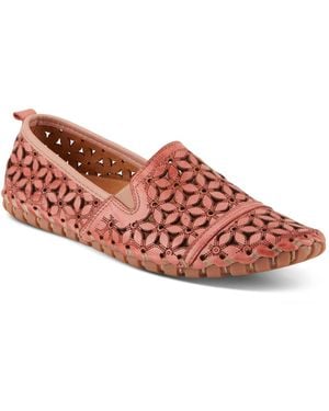 Spring Step Flowerflow Laser-cut Leather Loafer - Pink
