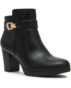 Anne Klein Reins Zipper Dress Booties - Black