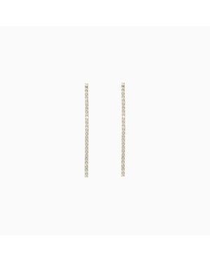 Bearfruit Jewelry Sterling Silver 18k Plated Cherie Drop Tennis Earrings - White