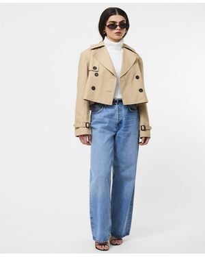 French Connection Cropped Trench Coat - Natural