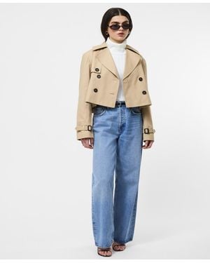 French Connection Cropped Trench Coat - Natural