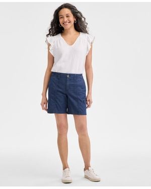 Style & Co. Mid-rise Comfort-waist Cargo Shorts - Blue