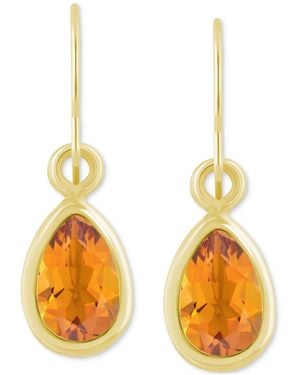 Macy's Amethyst Pear Bezel Drop Earrings (3/4 Ct. T.w - Yellow