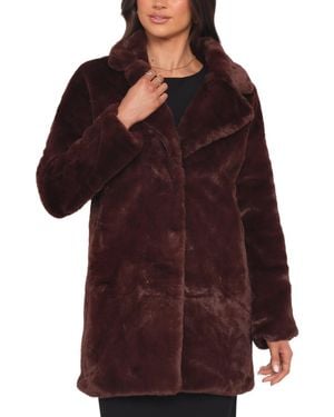 Petal & Pup Meeka Faux Fur Jacket - Red