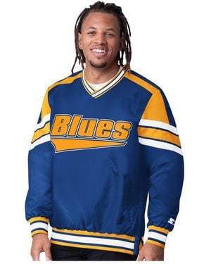 Starter St. Louis S Reliever V-neck Pullover Jacket - Blue
