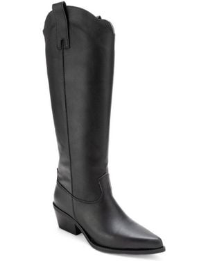 Forever & Always Shoes Ania Knee High Pointed Toe Western Boots - Black