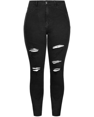 City Chic Plus Size Harley Rock N Roll Skinny Jean - Black
