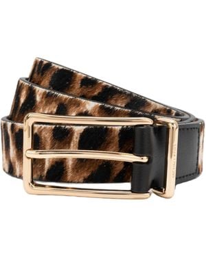 Michael Kors Michael Polished Buckle Leather Reversible Belt - Black