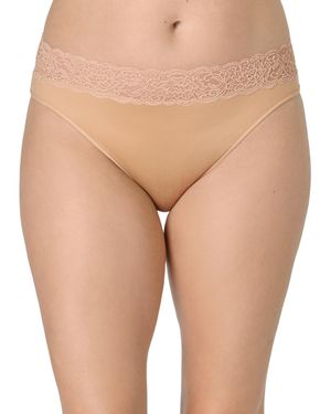 Maidenform Everyday Pretty Lace Hi Cut Brief Panty - Natural
