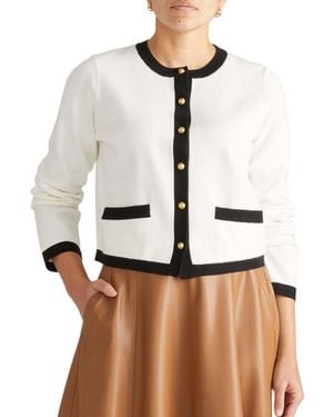 UNIVERSAL STANDARD Plus Size Gabrielle Button Front Cardigan - White
