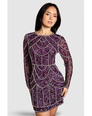 Coast Embellished Mini Dress - Purple