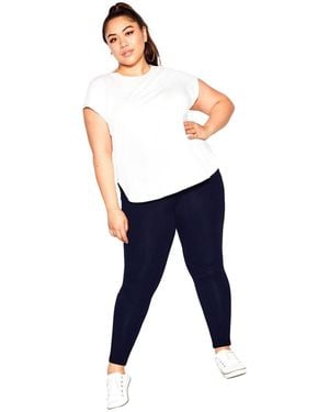 Avenue Plus Size Petite Pima Cotton Pants - Blue