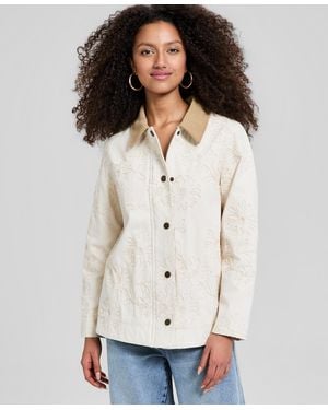 And Now This Cotton Embroidered Barn Jacket - White
