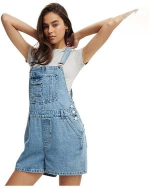 Cotton On Short Denim Overall - Blue