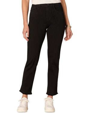 Democracy Petite Absolution Raw-hem Slim-straight Jeans - Black
