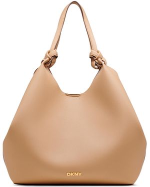 Borsa Tote Donna DKNY Paula Medium - Shopper In Tela Con Texture Ciottolato - Stile Casual Classico