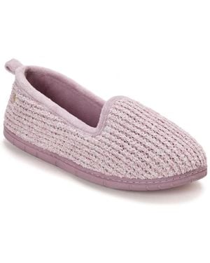 Dearfoams Rachel Marled Chenille Closed Back Slippers - Pink
