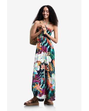 Desigual Tropical Printed Jumpsuit - White