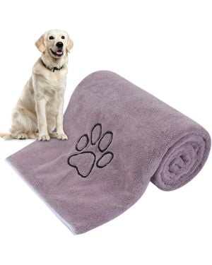 Aronkl Microfiber Pet Drying Towel Super Absorbent For Dogs Cats Ultra Soft Durable Lightweight Warm Cozy - Purple