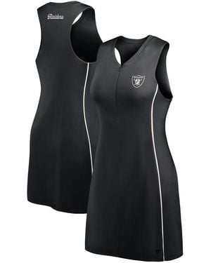 Fanatics Black Las Vegas Raiders Studio Boost Athletic Half-zip Dress