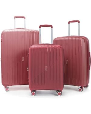 Solite Brooklyn 3-piece Expandable Spinner luggage Set - Pink