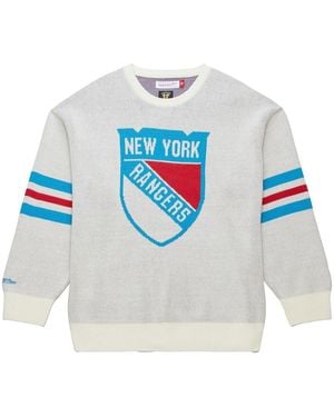Mitchell & Ness New York Rangers Centennial Retro Logo Sweater - Blue