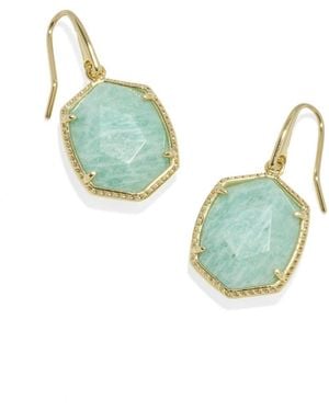 Kendra Scott Daphne Amazonite 14k Gold-tone Over Brass Drop Earrings - Green