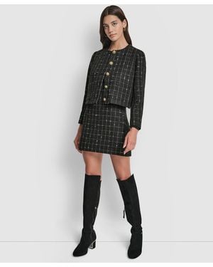 DKNY Back Darts Mini Skirt - Black