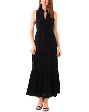 Vince Camuto Split-neck Sleeveless Maxi Dress - Black