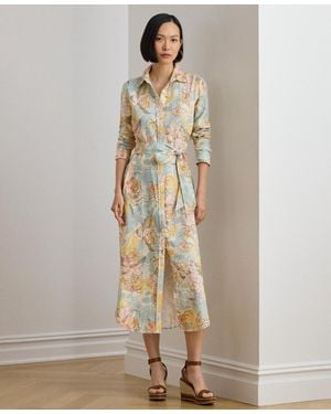 Ralph Lauren Printed Point Collar Shirt Dress - Natural