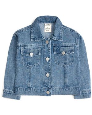 Sweet Wink Big Girls Blue Plaid Bow Patch Jacket