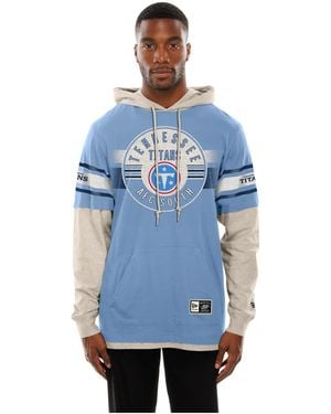 KTZ Tennessee Titans Long-sleeve Hooded Layered T-shirt - Blue