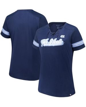 Fanatics North Carolina Tar Heels Plus Size Overtime Readiness Lace-up T-shirt - Blue