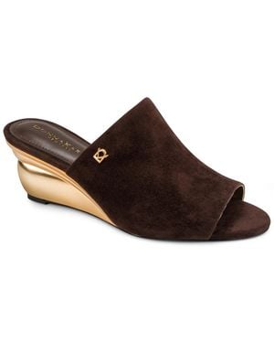 Donna Karan Wedge Mules - Brown