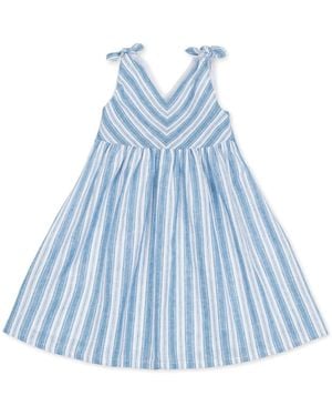 Hope & Henry Toddler Girls Sleeveless Bow Shoulder Swing Dress - Blue