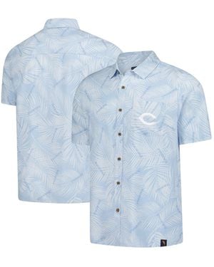 Margaritaville Cincinnati Reds Linen Party Button-up Shirt - Blue
