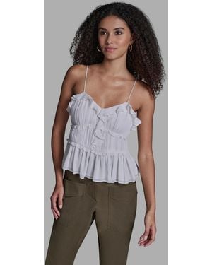 BCBGMAXAZRIA Sleeveless Square Neck Tank Top - Gray