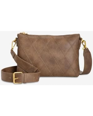 Style & Co. Diamond Quilted Double Compartment Crossbody Bag - Brown