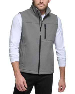 Calvin Klein Heathered Polyester Outerwear Vest - Gray