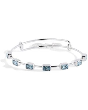 ALEX AND ANI March Birthstone Emerald Cut Bangle - Metallic