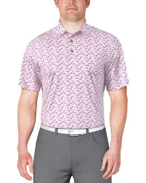 PGA TOUR Classic-fit Geo-print Golf Polo Shirt - Purple