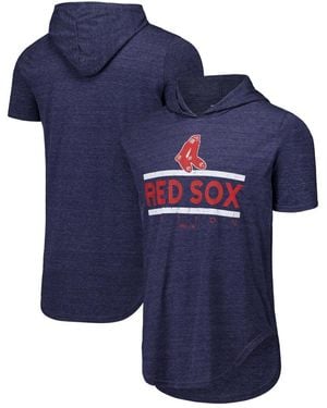 Majestic Threads Boston Red Sox Tri-blend Hoodie T-shirt - Blue