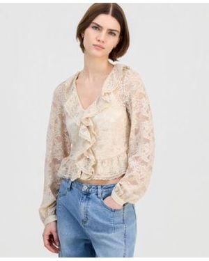 And Now This Now This Ruffled Lace Top Macys Exclusive - Blue
