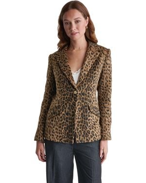 BCBGMAXAZRIA Leopard-print Shoulder-padded Blazer - Brown