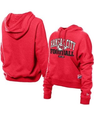 KTZ Kansas City Chiefs Throwback Boxy Hoodie Sweatshirt - Red