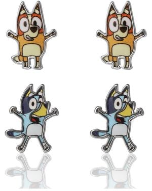 Bluey 4-pack Stud Earrings Set - Metallic